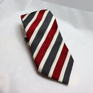 Donald J. Trump Red Gray Stripe‎ Silk Tie 3.5” Wide